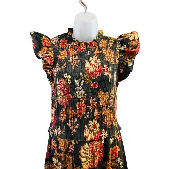 Sea New York Pascale Smocked Cotton Midi Dress Size 0 - Picture 3 of 8